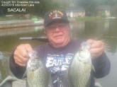 Here is a picture of my fishing buddy Ray holding 2 of the 30 plus Crappies this size that we caught a few days ago. These are very big Crappies for this part of NJ.We had a banner day catching Crappies, Pickerel, Bluegill and Golden Shiners.Fun-Fun-Fun BigFran-BassHunter Thake you granchild fishing!!!