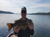 Jerkbait on the Susquehanna River, MD 4 to 6 feet of water working a strike king jerkbait. Caught 3 in a row in this little slug fest.