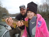 Bill Dance's grand-daughter with her first Brown Trout!