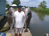 Caughtby Capt. Lynn Pridgen in Mobile Bay while sight fishing for redfish both were over 30 lbs