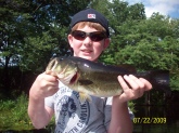 this is a 3 pounder i caught at spectacle pond in mass over summer with my dad im 12                bill i love your show                           nick stefan