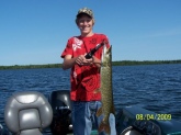 I cought this 27 inc northern on a spinner bait while on a guided tour on trout lake in minocqua wisconsin