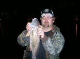 freshwater drum caught on a creek chub on the ohio river in industry pa