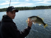 My son Travis using another one of your new swim baits.