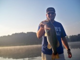 I caught this fish this past July.  It was early in the morning at a farm pond in Alabama.  I think he weighed around 7Lbs